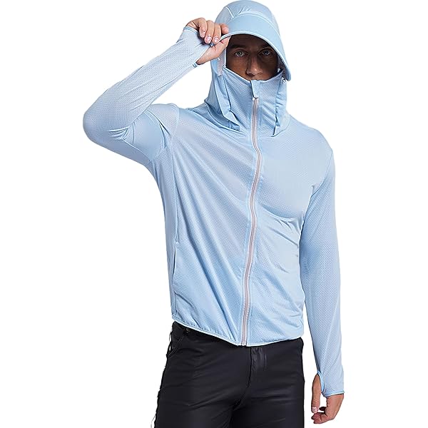 Loodgao Men's UPF 50+ Light Jacket Full Zip Sun Protection Hoodie